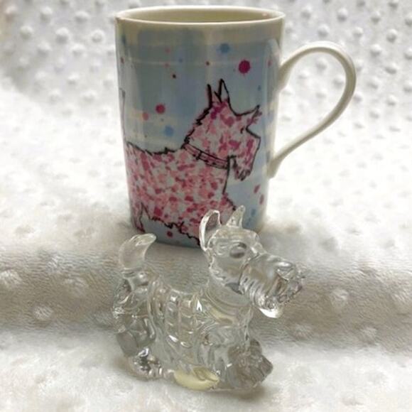 "Scottie" Lover's Pair-Scott Inness 12oz Mug, Princess House Crystal Scottie - Picture 2 of 7